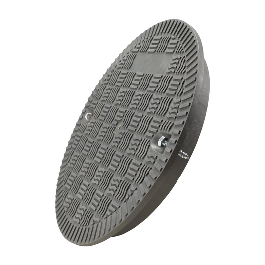 Gray Round Plastic Pipe Cover by CloverPlast™ - 12/14 Inches Diameter, 3.3K lbs Load, for Corrugated Pipes
