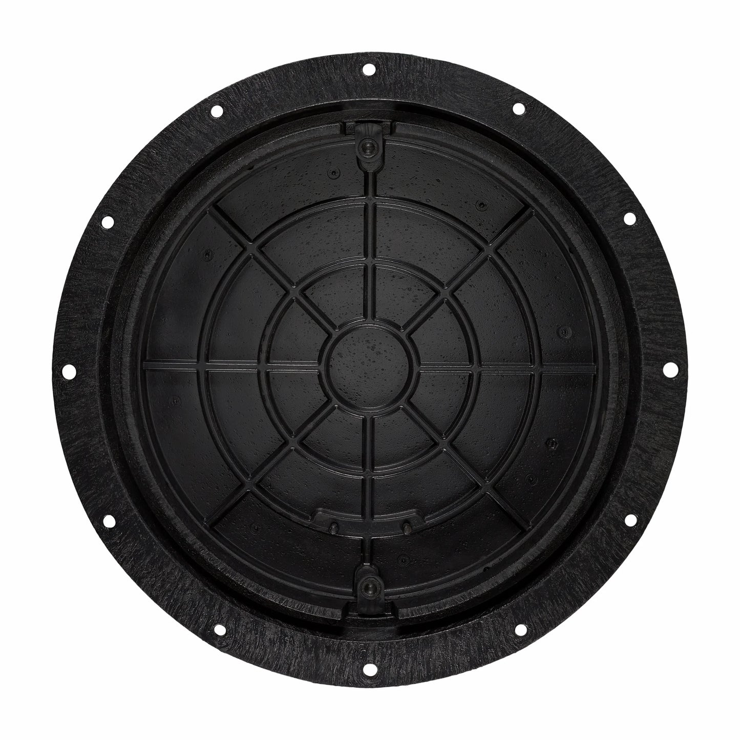 Manhole Cover - Black Plastic Round 24/30" - CloverPlast™ 3.3K lbs with lock